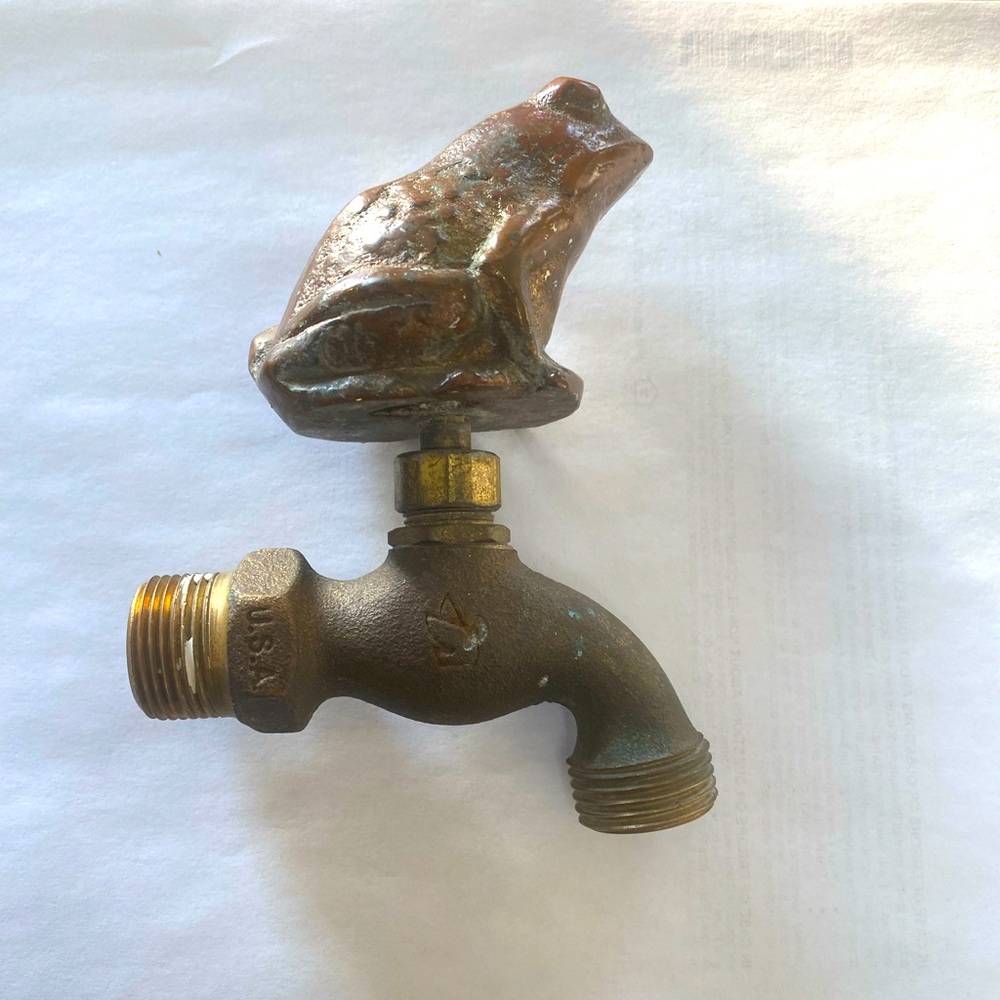 Vintage Brass frog Garden Faucet Spigot